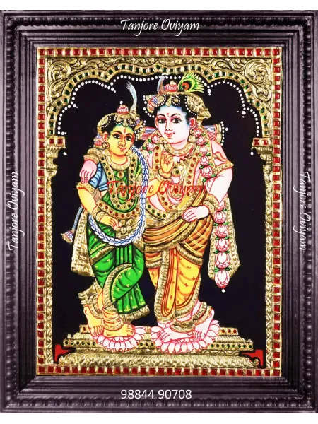 Radiant Radha Krishna Tanjore Painting